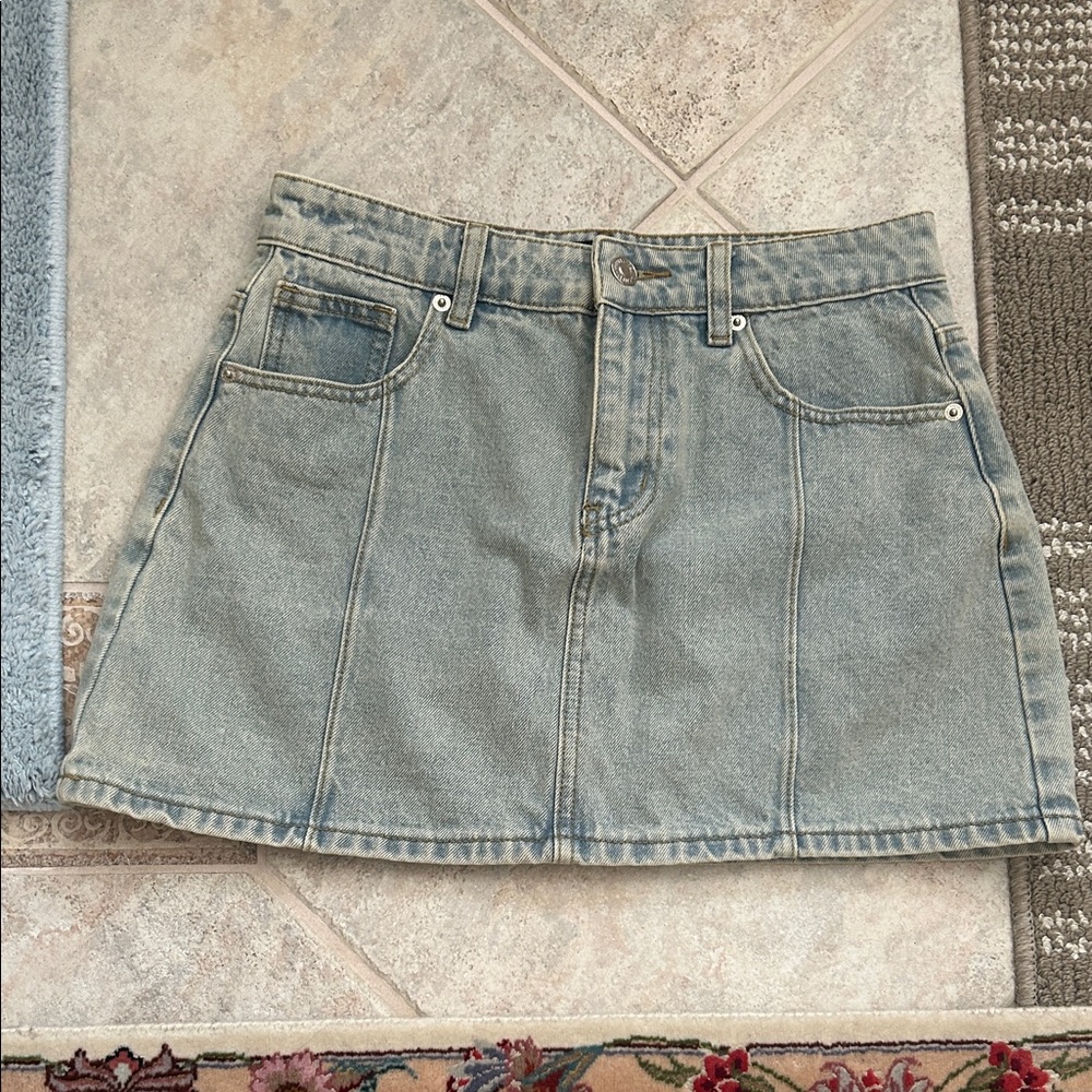 Casual Blue Denim Mini Skirt